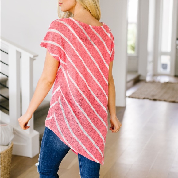 Slanted Stripe Knit Top - Picture 5 of 9